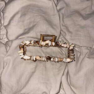 Anthropologie Mermaidcore Sea Shell Rectangle Claw Clip